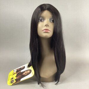 Cecilia Long Straight #2 Darkest Brown Premium Synthetic Lace Part Wig